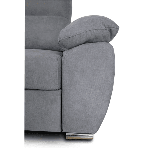 Sofá de canto KENDAL com cama e arca esquerda 4 lugares cinza