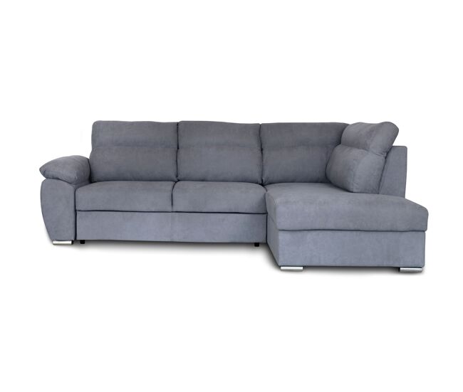 Rinconera con cama y arcón KENDAL derecha 4 plazas gris