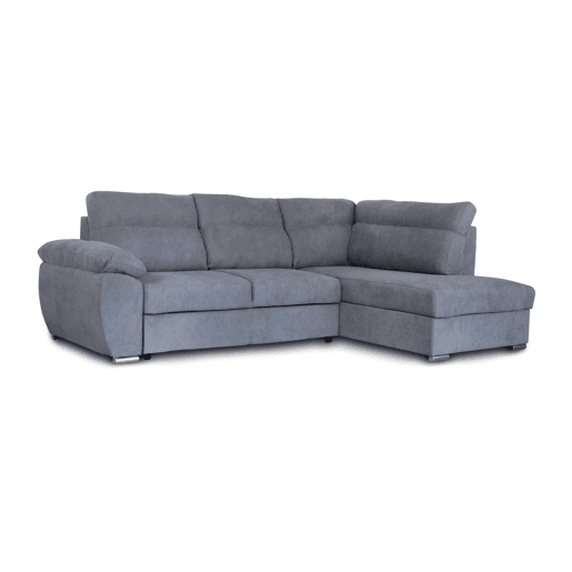 Sofá de canto KENDAL com cama e arca dereita 4 lugares cinza