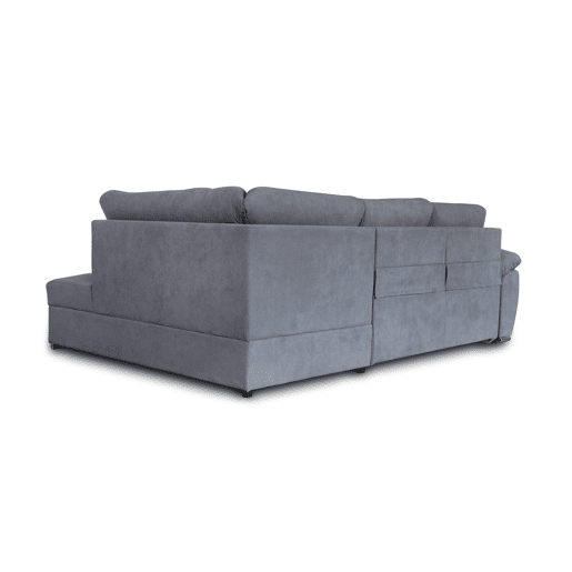 Sofá de canto KENDAL com cama e arca dereita 4 lugares cinza