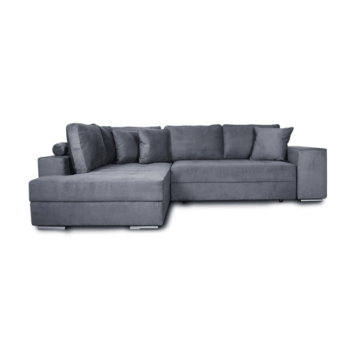 Sofá de canto com cama KARINA esquerda 4 lugares cinza escuro Sofá de canto com cama KARINA esquerda 4 lugares cinza escuro