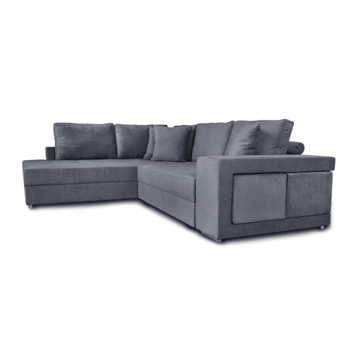 Sofá de canto com cama KARINA esquerda 4 lugares cinza escuro Sofá de canto com cama KARINA esquerda 4 lugares cinza escuro