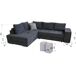 Rinconera con cama y arcón KARIN izquierda 4 plazas gris oscuro Rinconera con cama y arcón KARIN izquierda 4 plazas gris oscuro Gris
