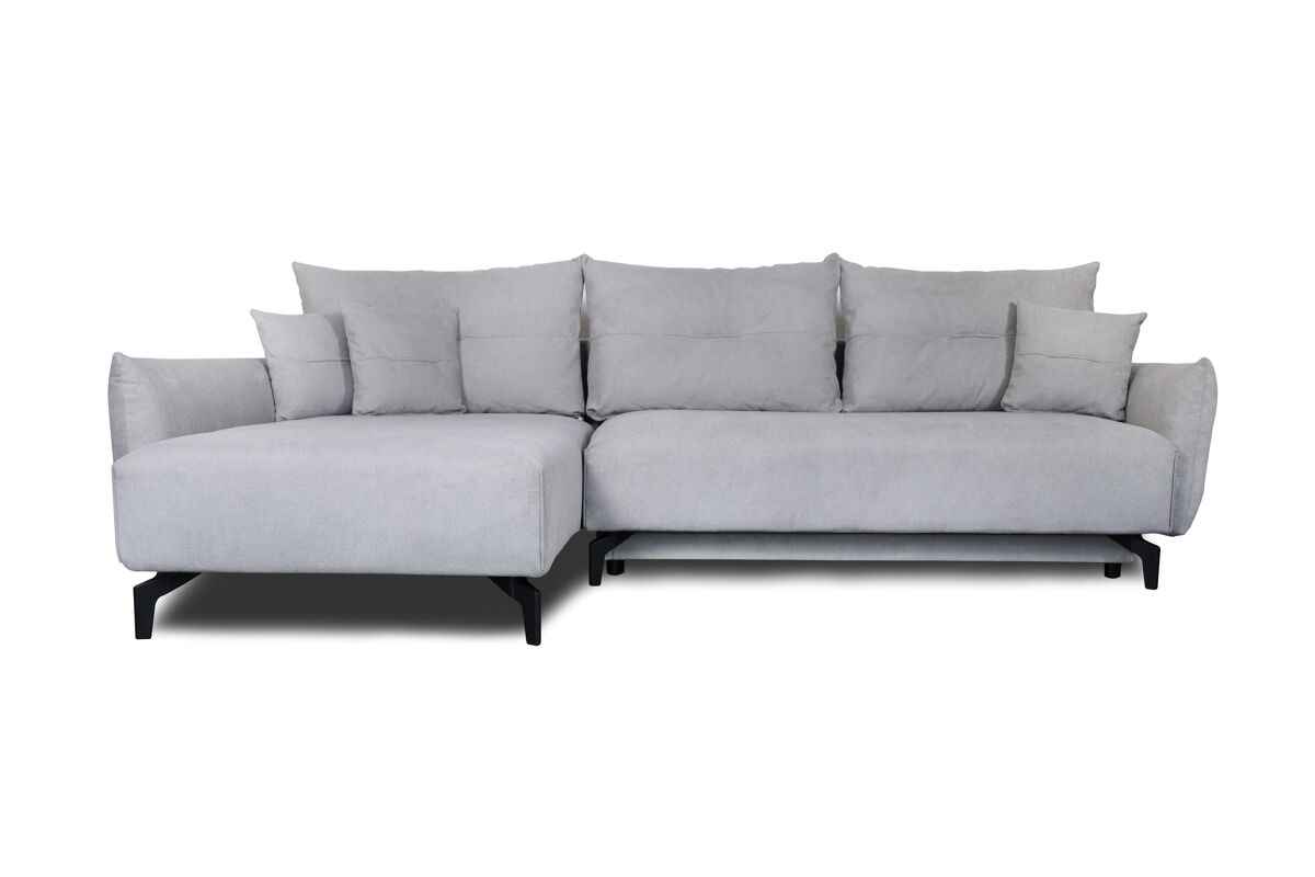Chaise longue con cama y arcón stockholm izquierda 4 plazas gris