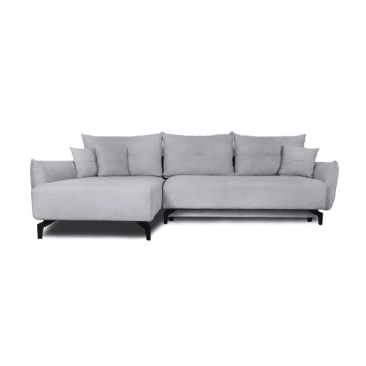 Chaise longue STOCKHOLM com cama e baú esquerda 4 lugares cinza