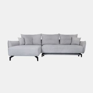 Chaise longue STOCKHOLM com cama e baú esquerda 4 lugares cinza