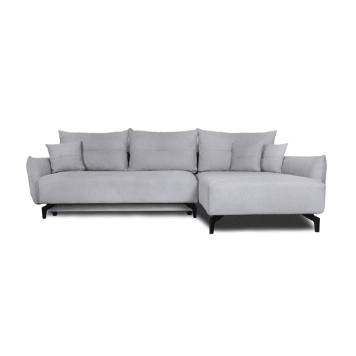 Chaise longue STOCKHOLM com cama e baú dereita 4 lugares cinza