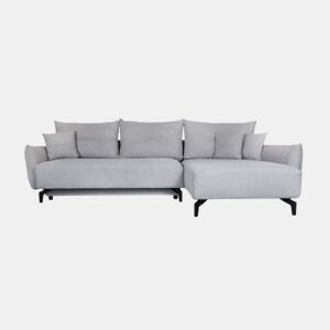Chaise longue STOCKHOLM com cama e baú dereita 4 lugares cinza