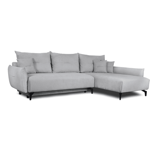 Chaise longue STOCKHOLM com cama e baú dereita 4 lugares cinza