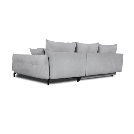 Chaise longue STOCKHOLM com cama e baú dereita 4 lugares cinza