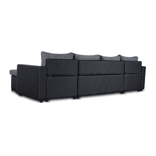Sofá de canto com cama 4 lugares e duas arcas GOLF cinza e preto Sofá de canto com cama 4 lugares e duas arcas GOLF cinza e preto