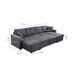 Rinconera U con cama 4 plazas y dos arcónes GOLF gris y negro Rinconera U con cama 4 plazas y dos arcónes GOLF gris y negro Gris
