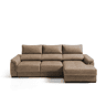 Chaise longue dereita NAHIA com baú de 4 lugares cor camel