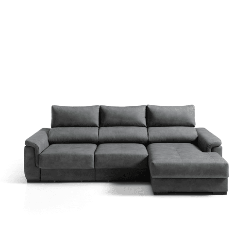 Chaise longue dereita NAHIA com baú de 4 lugares cor antracite