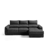 Chaise longue dereita NAHIA com baú de 4 lugares cor preta