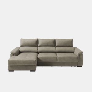 Chaise longue esquerda NAHIA com baú de 4 lugares cor visón