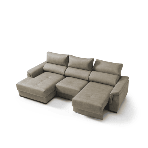 Chaise longue esquerda NAHIA com baú de 4 lugares cor visón Chaise longue esquerda NAHIA com baú de 4 lugares cor visón