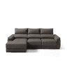 Chaise longue esquerda NAHIA com baú de 4 lugares cor chocolate