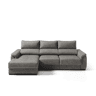Chaise longue esquerda NAHIA com baú de 4 lugares cor cinza