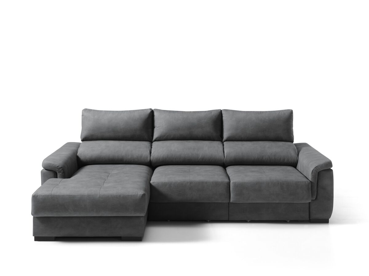 Chaise longue izquierda con arcón 4 plazas nahia color antracita