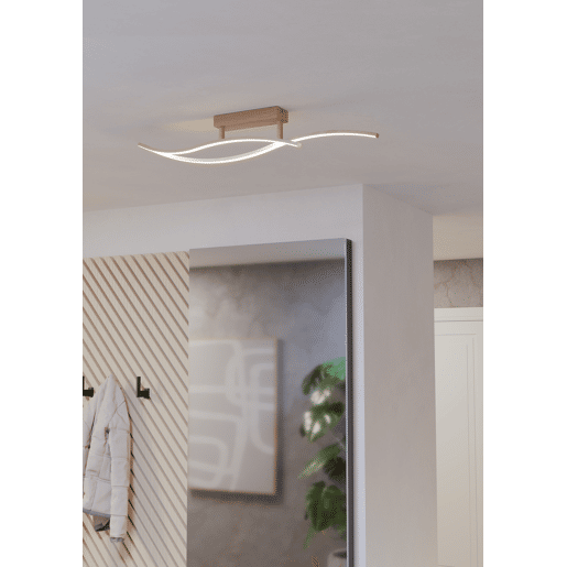 Candeeiro de teto GRISOLIA led efeito madeira marca EGLO Candeeiro de teto GRISOLIA led efeito madeira marca EGLO