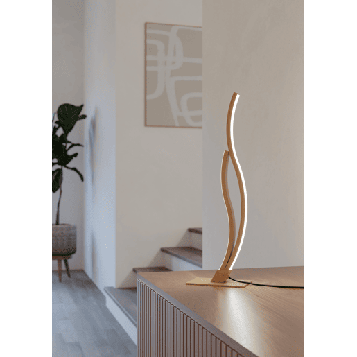 Candeeiro de mesa GRISOLIA led efeito madeira marca EGLO