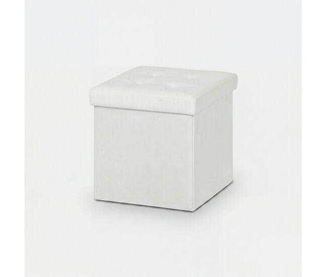 Puff ottoman plegable 38x38cm color blanco - conforama