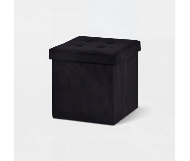Puff ottoman plegable 38x38cm color negro - conforama