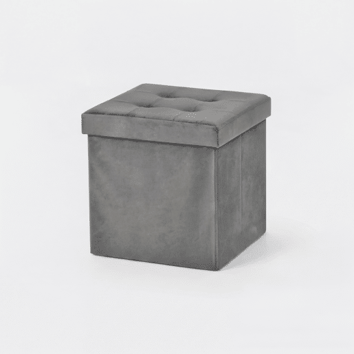 Puff dobrável OTTOMAN 38x38cm cor cinza Puff dobrável OTTOMAN 38x38cm cor cinza