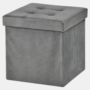 Puff dobrável OTTOMAN 38x38cm cor cinza
