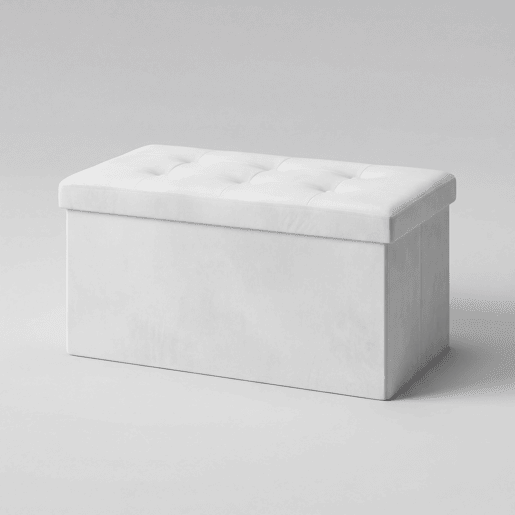 Banco de arrumação OTTOMAN dobrável 76x38x38cm branco