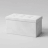 Banco de arrumação OTTOMAN dobrável 76x38x38cm branco