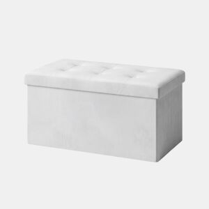 Banco de arrumação OTTOMAN dobrável 76x38x38cm branco
