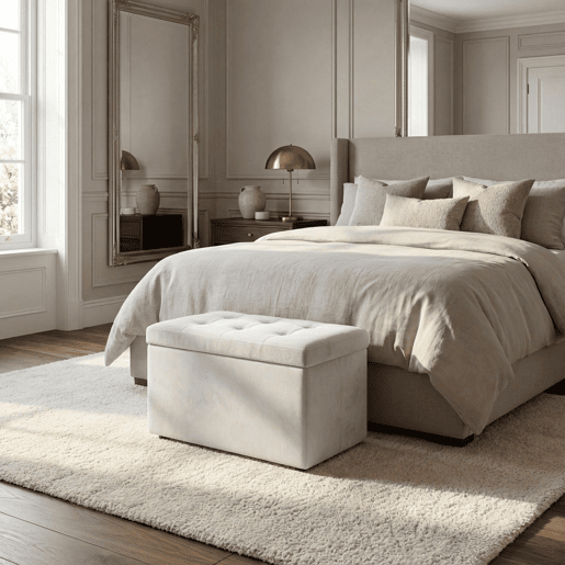Banco de arrumação OTTOMAN dobrável 76x38x38cm branco