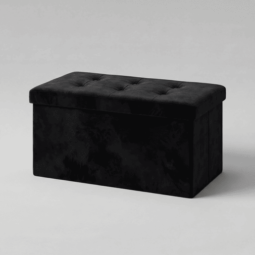 Banco de arrumação OTTOMAN dobrável 76x38x38cm preto