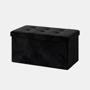 Banco de arrumação OTTOMAN dobrável 76x38x38cm preto