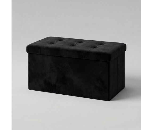 Baúl ottoman plegable 76x38x38cm color negro - conforama