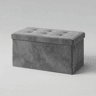 Banco de arrumação OTTOMAN dobrável 76x38x38cm cinza