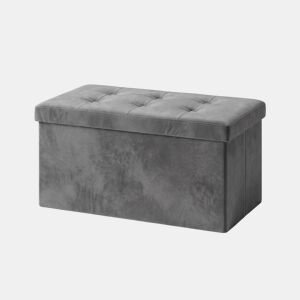 Banco de arrumação OTTOMAN dobrável 76x38x38cm cinza
