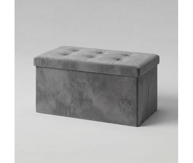 Baúl ottoman plegable 76x38x38cm color gris - conforama
