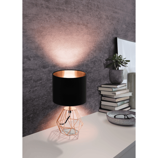 Candeeiro de mesa CARLTON 2 preto e cobre 30,5cm marca EGLO
