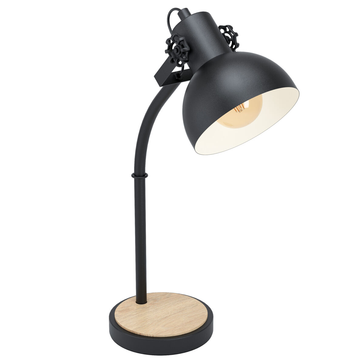 Lampara de sobremesa LUBENHAM negro y marrón 35,5cm marca EGLO