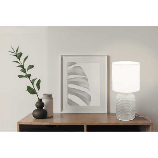 Candeeiro de mesa BELLARIVA cinza e branco 32cm marca EGLO