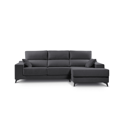 Chaise longue XL com arca NOELIA dereita 4 lugares antracite