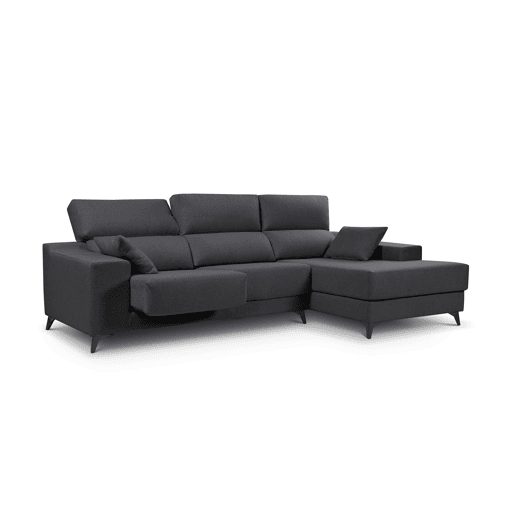 Chaise longue XL com arca NOELIA dereita 4 lugares antracite