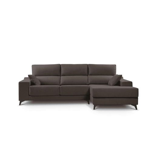 Chaise longue XL com arca NOELIA dereita 4 lugares chocolate