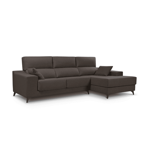 Chaise longue XL com arca NOELIA dereita 4 lugares chocolate