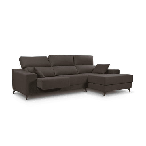 Chaise longue XL com arca NOELIA dereita 4 lugares chocolate