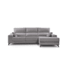 Chaise longue XL com arca NOELIA dereita 4 lugares cinza claro