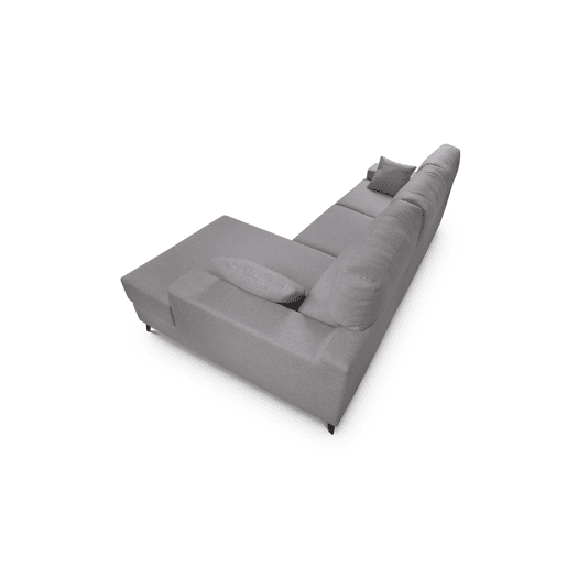 Chaise longue XL com arca NOELIA dereita 4 lugares cinza claro